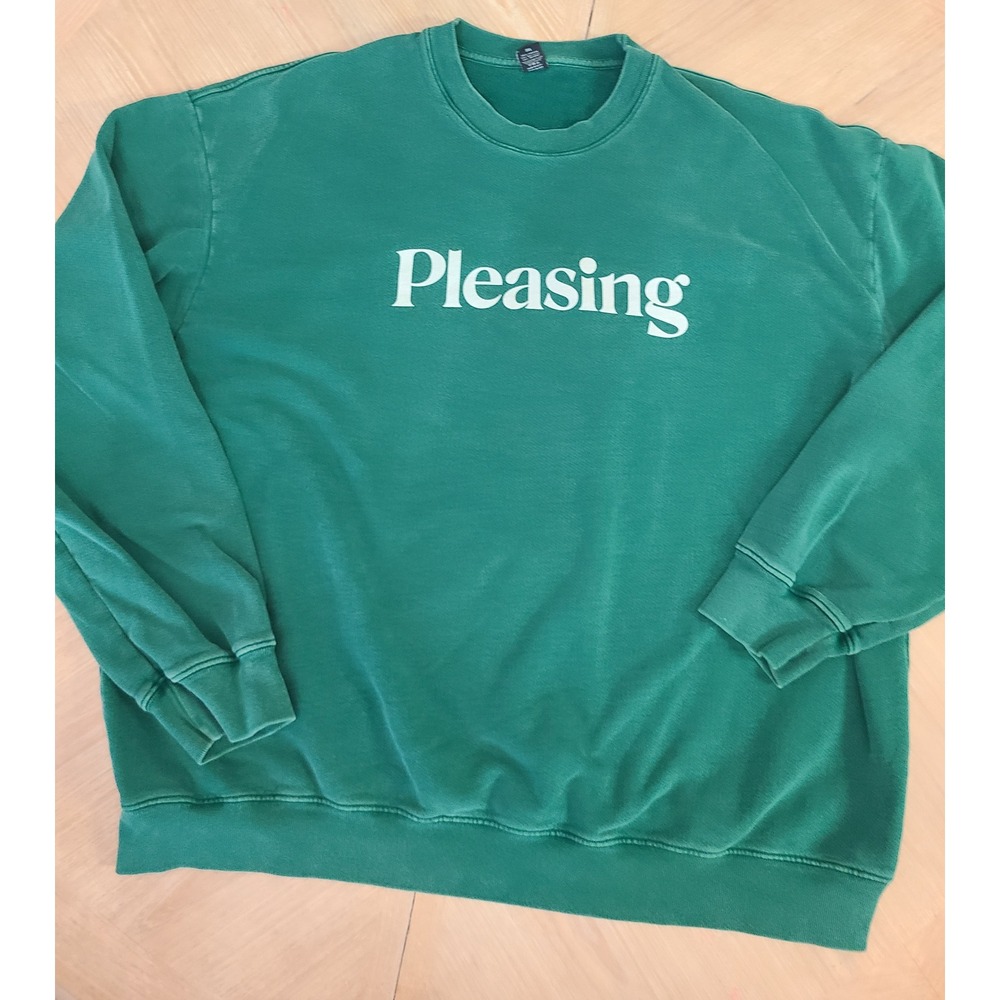 Pleasing Harry Styles Sweatshirt Unisex 3XL Green Logo Crewneck